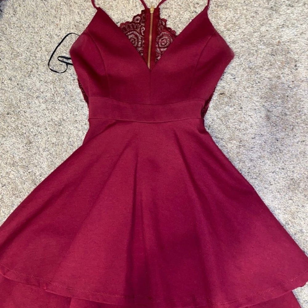 Windsor Red/Burgundy Semi Formal Dress Gem